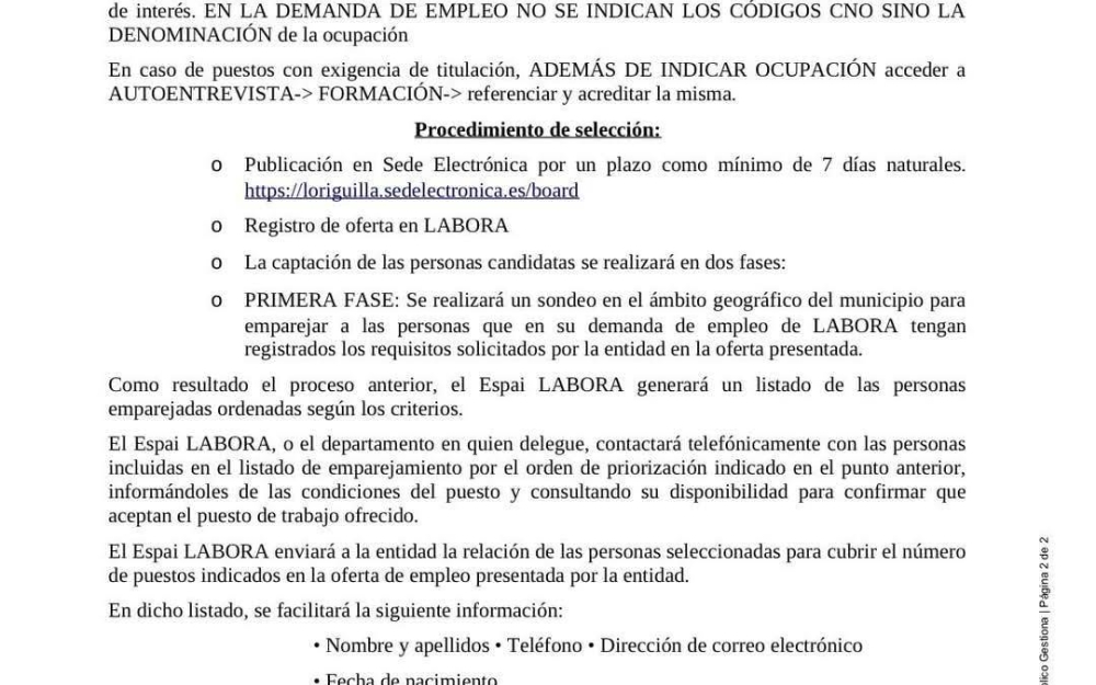 OFERTA DE EMPLEO