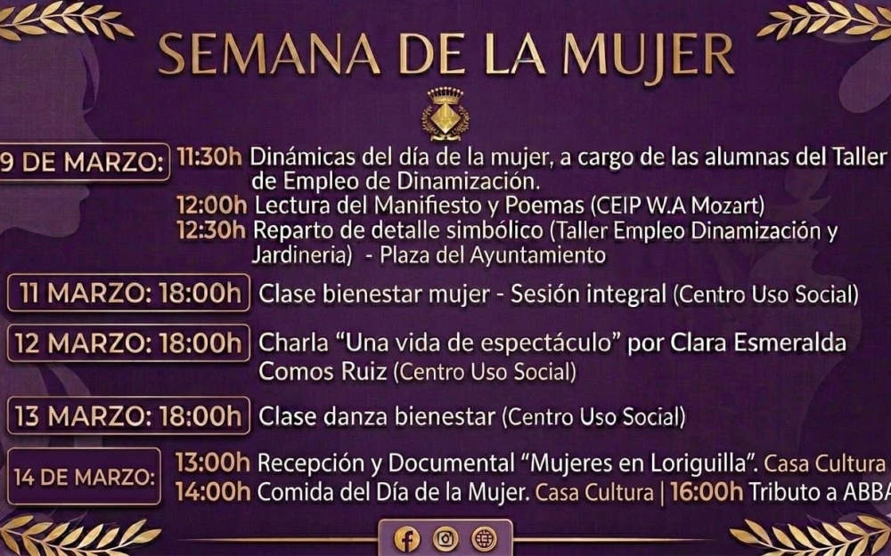 RECORDATORIO DE LA SEMANA DE LA MUJER