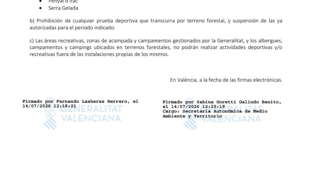 ESTABLECIMIENTO DEL NIVEL 3 DE PREEMERGENCIA FRENTE A INCENDIOS FORESTALES