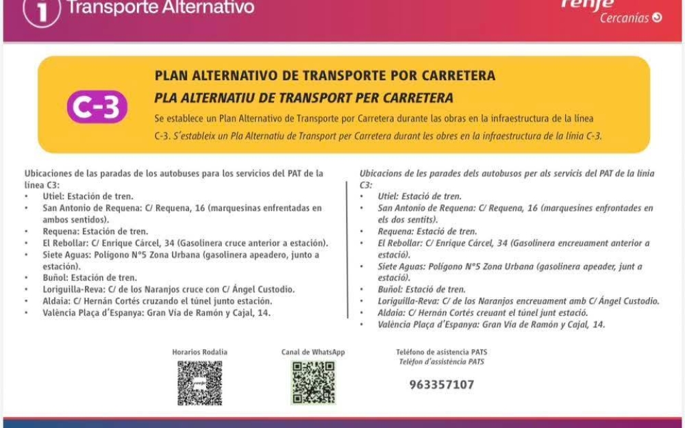 SERVICIO DE TREN Y AUTOBÚS