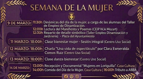 RECORDATORIO DE LA SEMANA DE LA MUJER